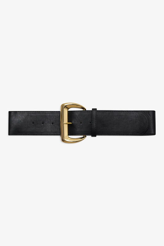 For Love and Lemons - Wide Buckle Hip Belt - Black