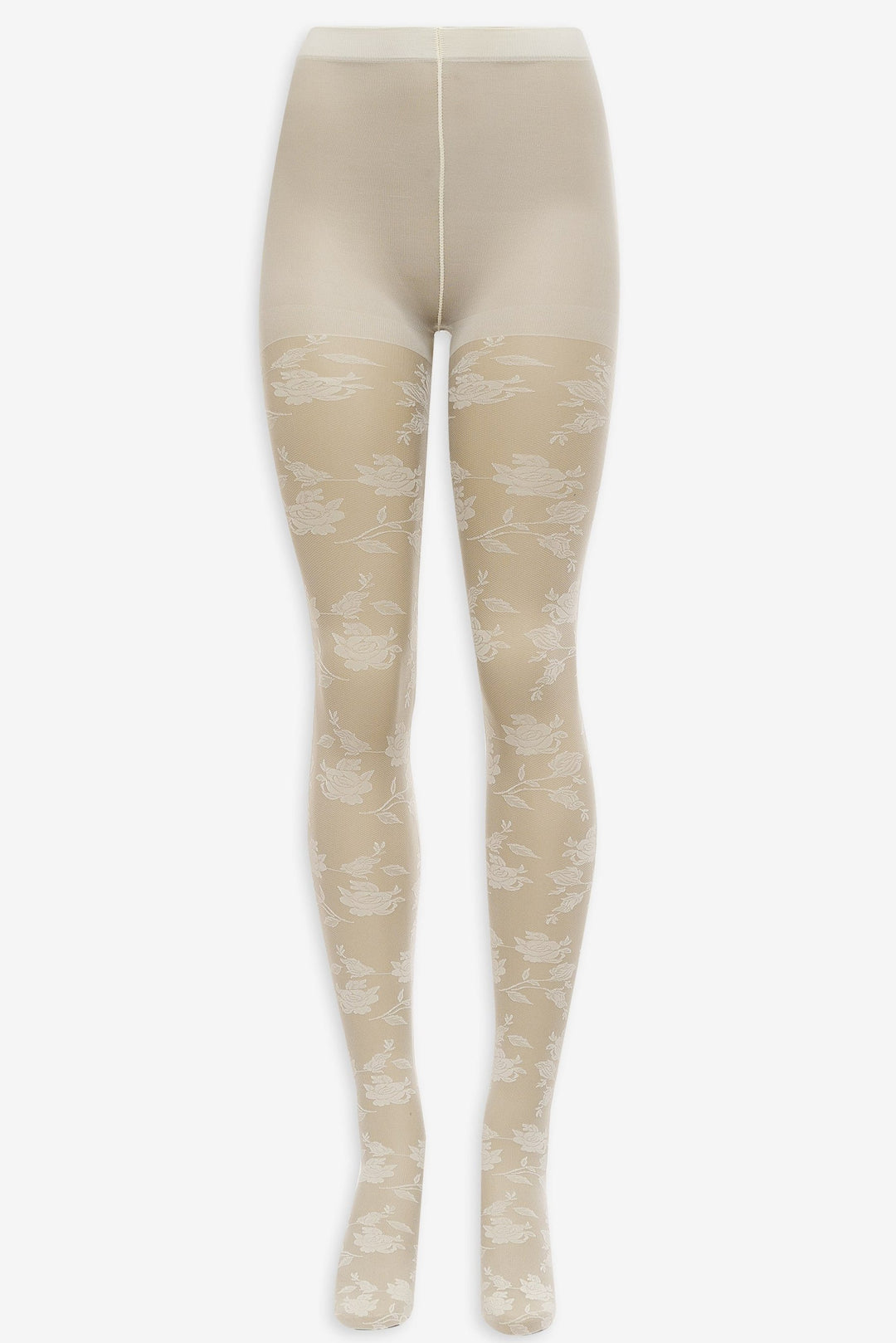 For Love and Lemons - Floral Knit Tights - White