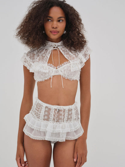 For Love and Lemons - Layer Cake Chiffon Collar - White