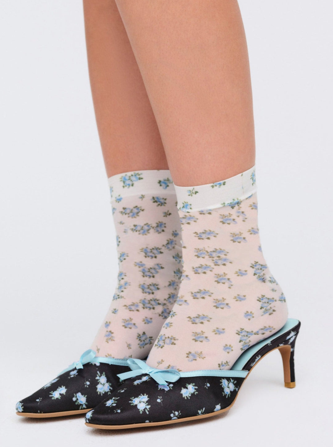 For Love and Lemons - Floral Socks - Blue