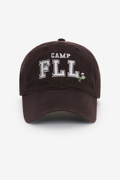 For Love and Lemons - Camp Embroidered Baseball Cap - Brown