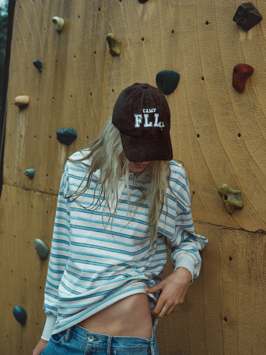 For Love and Lemons - Camp Embroidered Baseball Cap - Brown