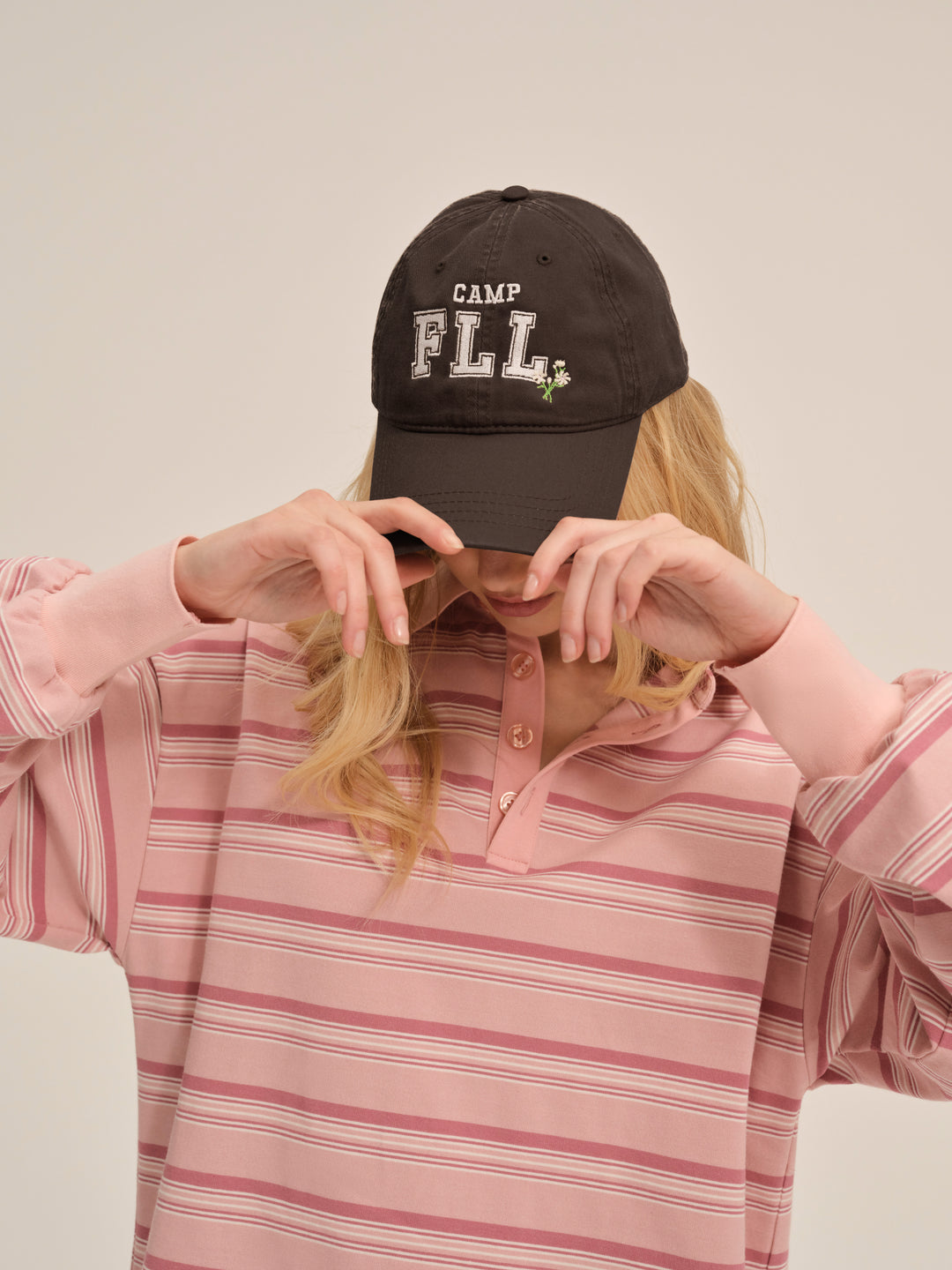 For Love and Lemons - Camp Embroidered Baseball Cap - Brown