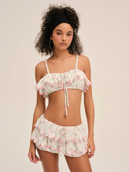 For Love and Lemons - Gidget Bloomer Short - White