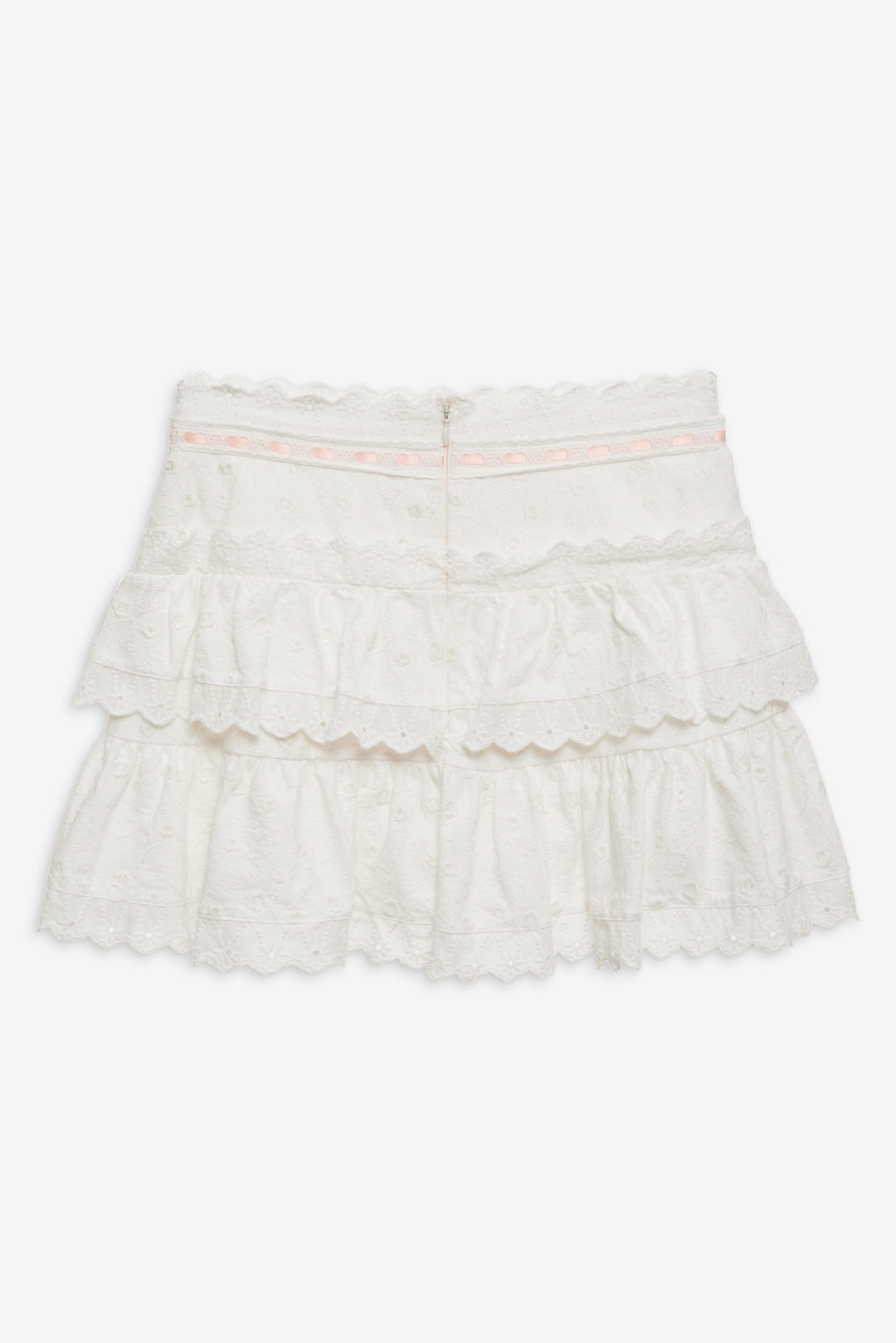 For Love and Lemons - Summer Swirl Eyelet Mini Skirt - White