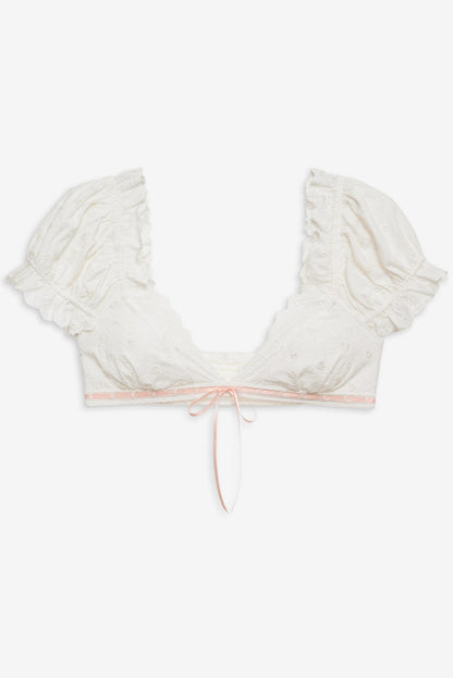 For Love and Lemons - Summer Swirl Eyelet Top - White