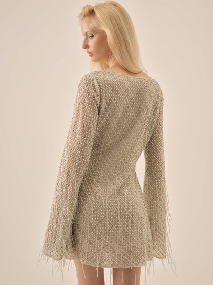 For Love and Lemons - Twinkle Sequin Mini Dress - Silver
