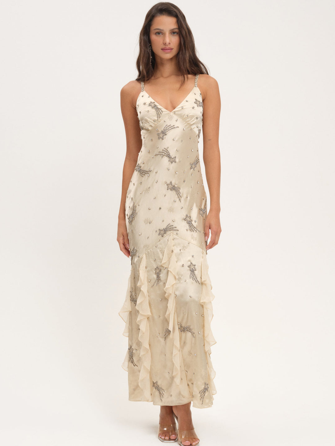 For Love and Lemons - Elea Beaded Maxi Dress - Cream