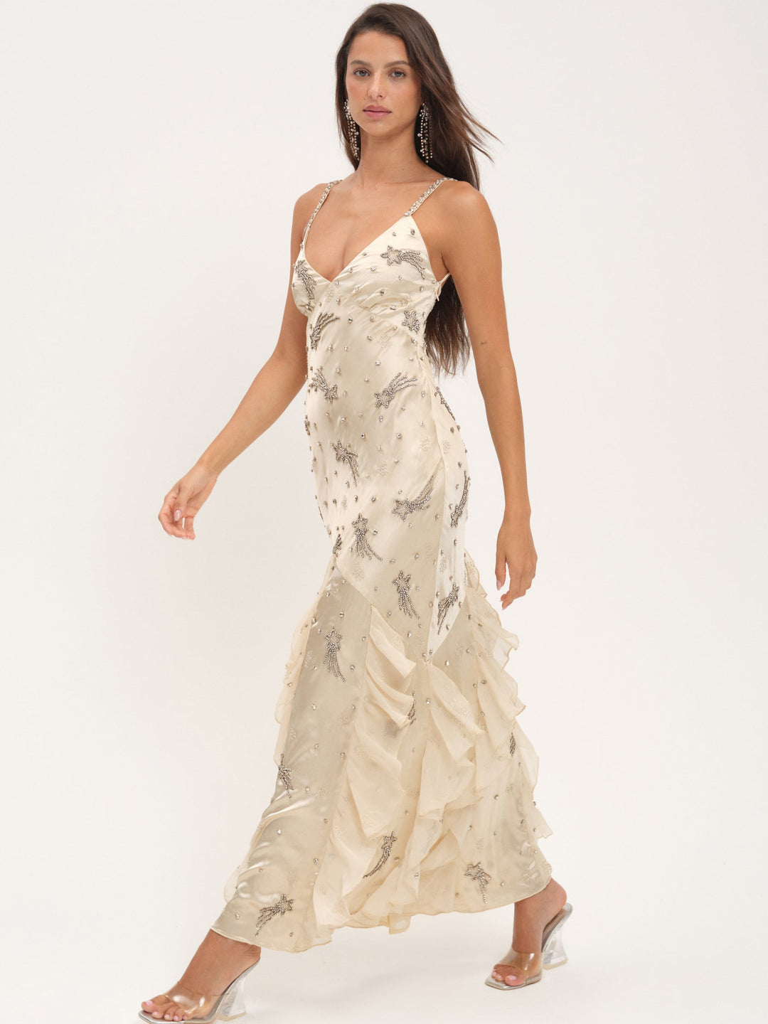For Love and Lemons - Elea Beaded Maxi Dress - Cream