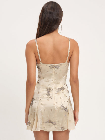 For Love and Lemons - Shooting Stars Beaded Mini Dress - Cream