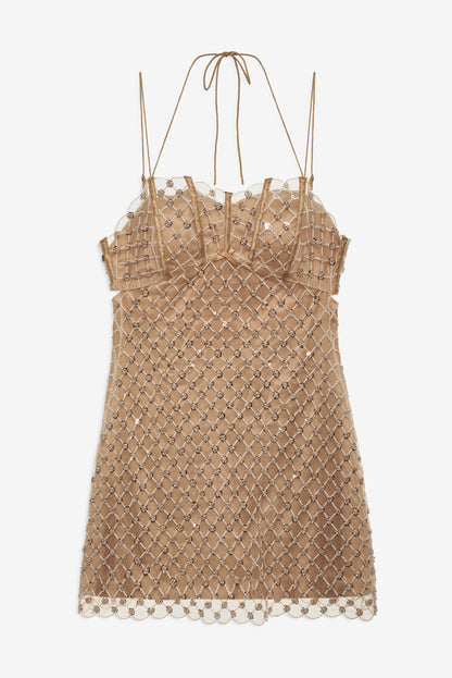 For Love and Lemons - Dazzle Me Slip Dress - Gold