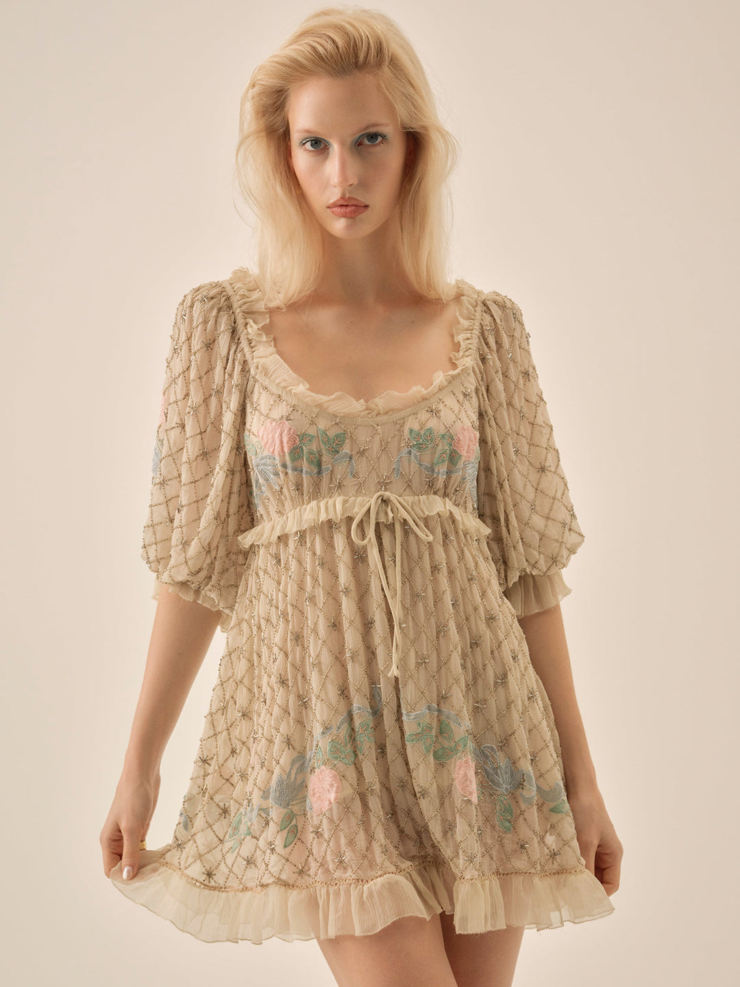 For Love and Lemons - Spellbound Rose Mini Dress - Pale Pink
