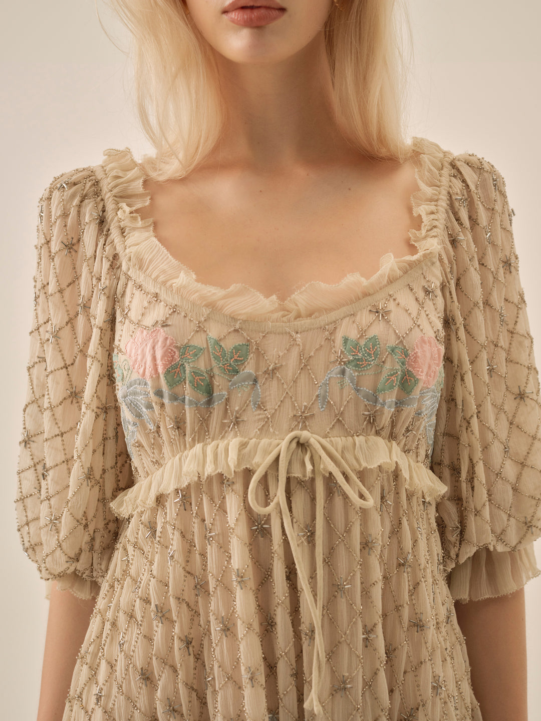For Love and Lemons - Spellbound Rose Mini Dress - Pale Pink