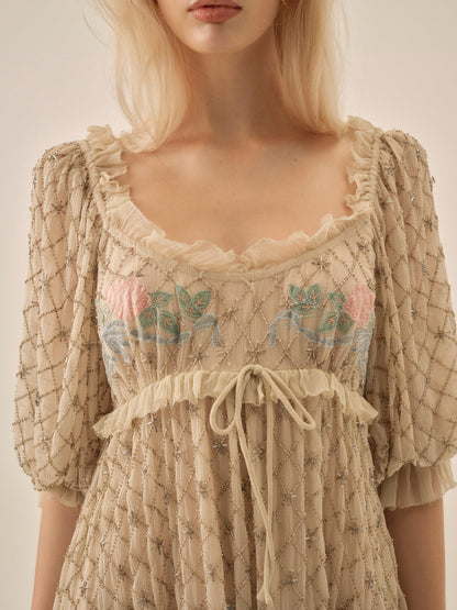 For Love and Lemons - Spellbound Rose Mini Dress - Pale Pink