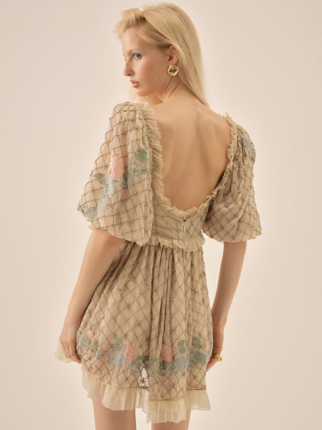 For Love and Lemons - Spellbound Rose Mini Dress - Pale Pink