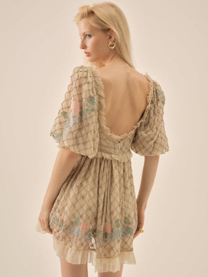 For Love and Lemons - Spellbound Rose Mini Dress - Pale Pink