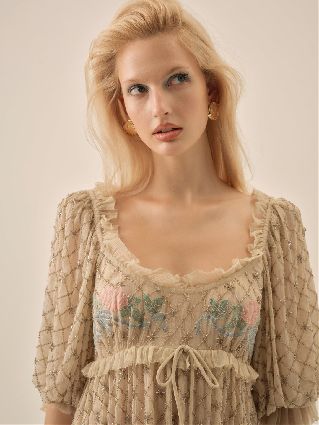 For Love and Lemons - Spellbound Rose Mini Dress - Pale Pink