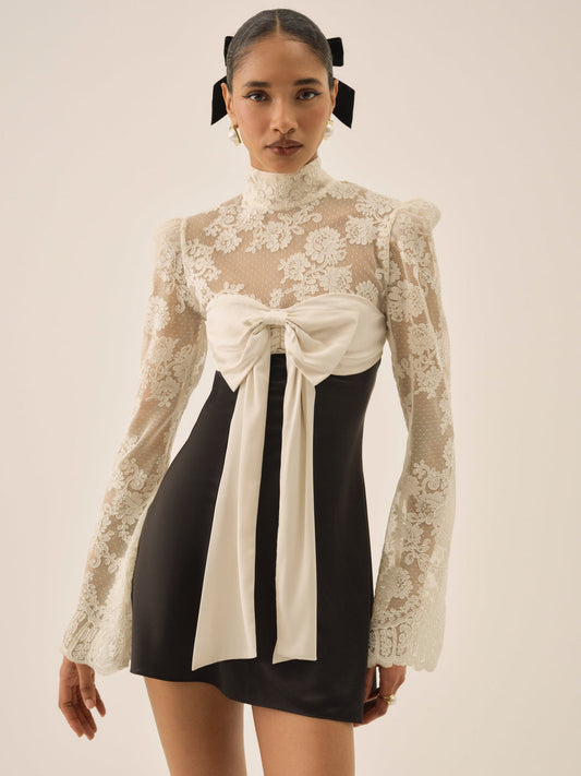 For Love and Lemons - Grace Lace Mini Dress - Cream