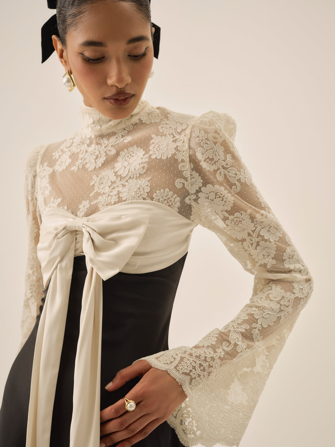 For Love and Lemons - Grace Lace Mini Dress - Cream