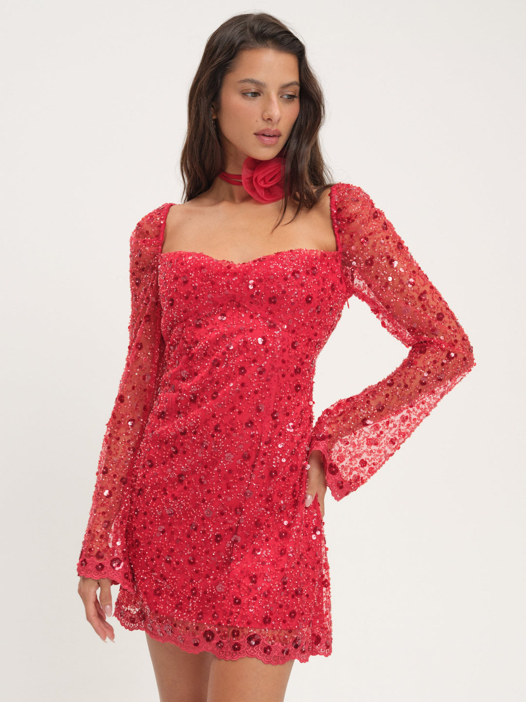 For Love and Lemons - Gwendolyn Mini Dress - Red