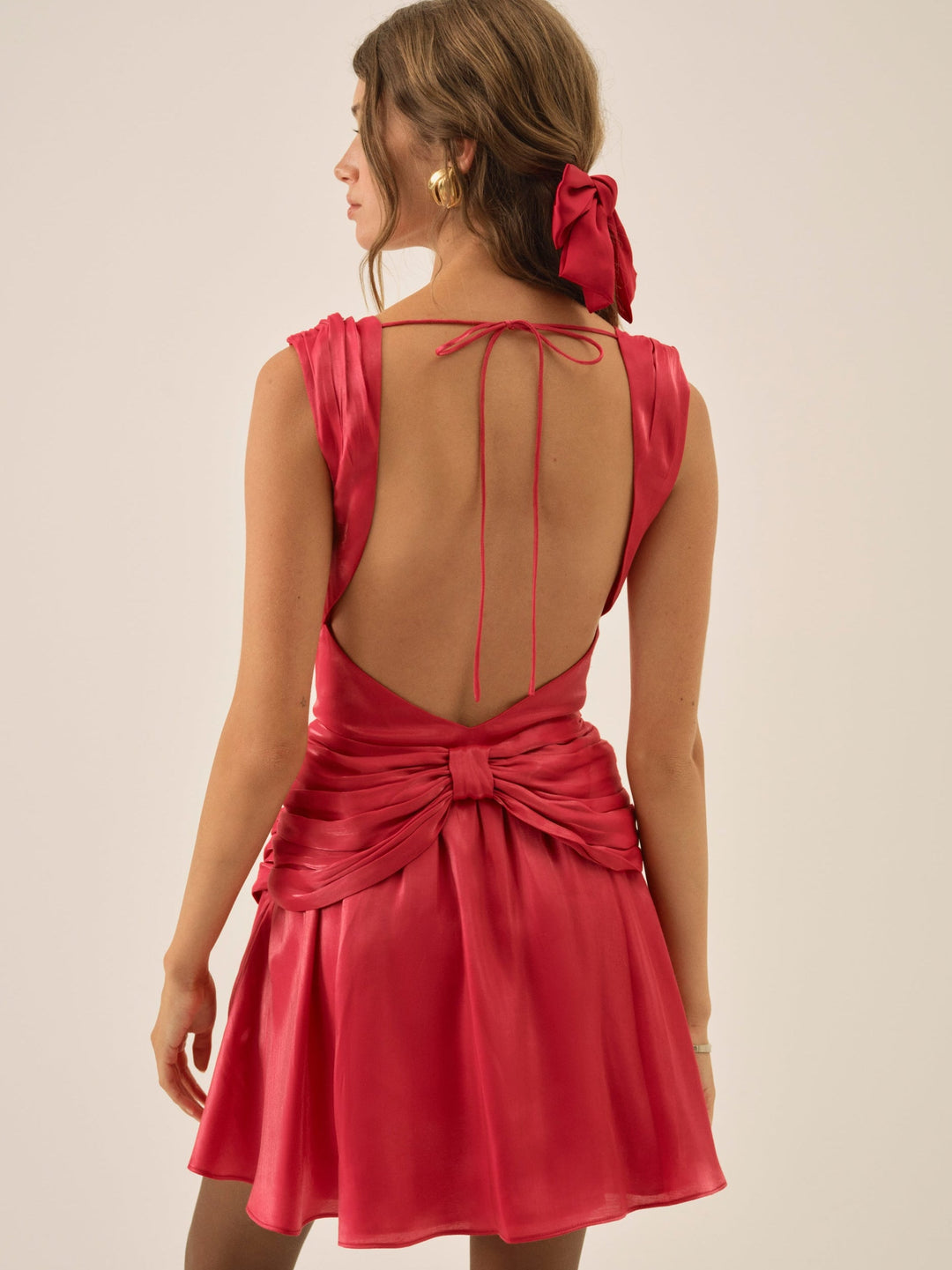For Love and Lemons - Stephanie Shimmer Mini Dress - Red