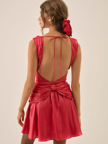 For Love and Lemons - Stephanie Shimmer Mini Dress - Red