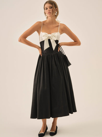 For Love and Lemons - Emalie Taffeta Midi Dress - Black