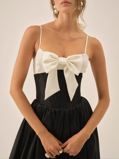 For Love and Lemons - Emalie Taffeta Midi Dress - Black