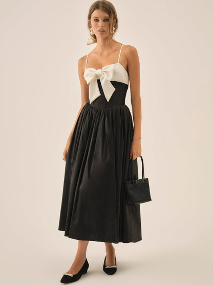 For Love and Lemons - Emalie Taffeta Midi Dress - Black