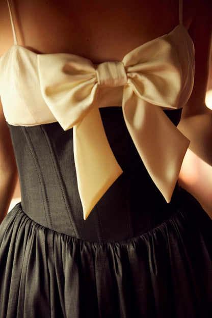 For Love and Lemons - Emalie Taffeta Midi Dress - Black