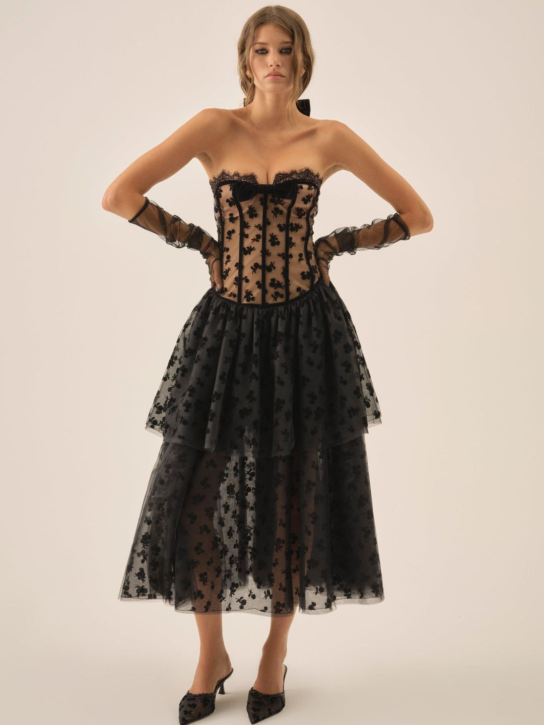 For Love and Lemons - Dionne Midi Dress - Black