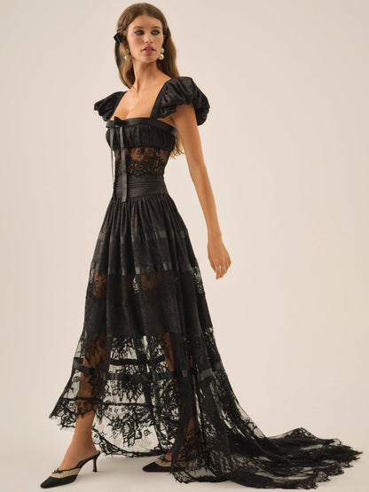 For Love and Lemons Annabelle Lace Gown - Black