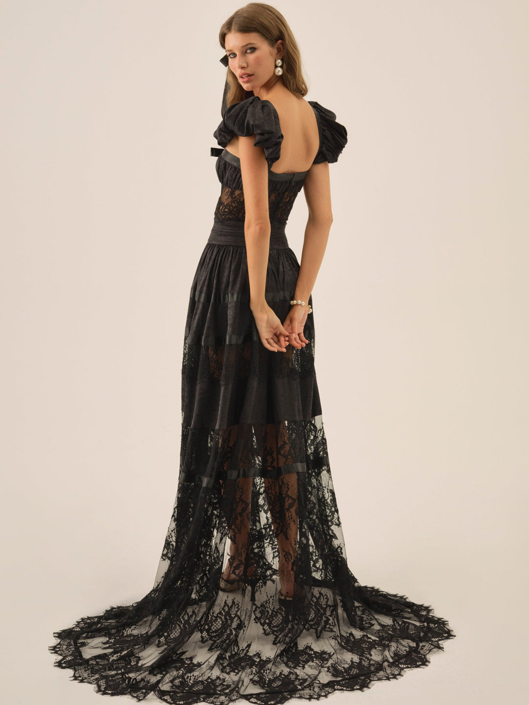 For Love and Lemons Annabelle Lace Gown - Black