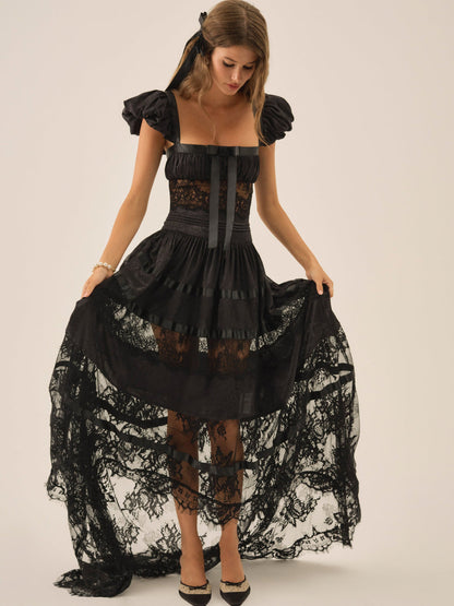 For Love and Lemons Annabelle Lace Gown - Black