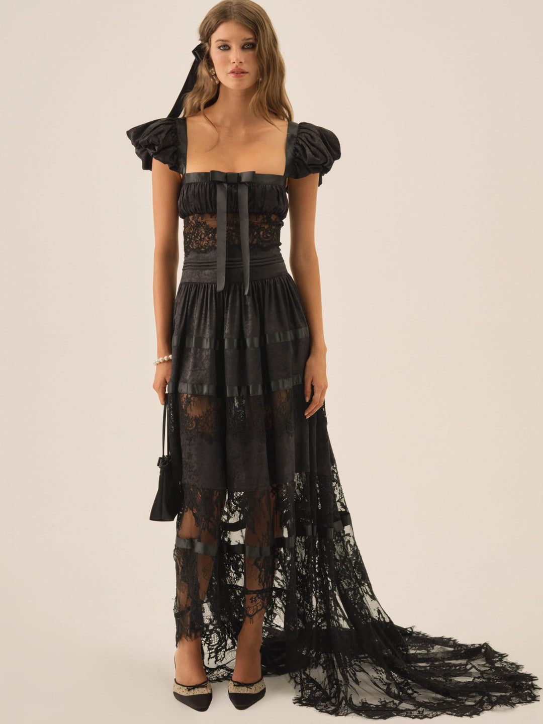 For Love and Lemons Annabelle Lace Gown - Black