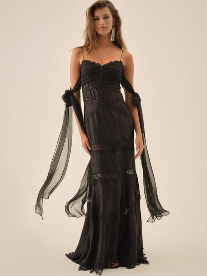 For Love and Lemons - Rita Lace Gown - Black