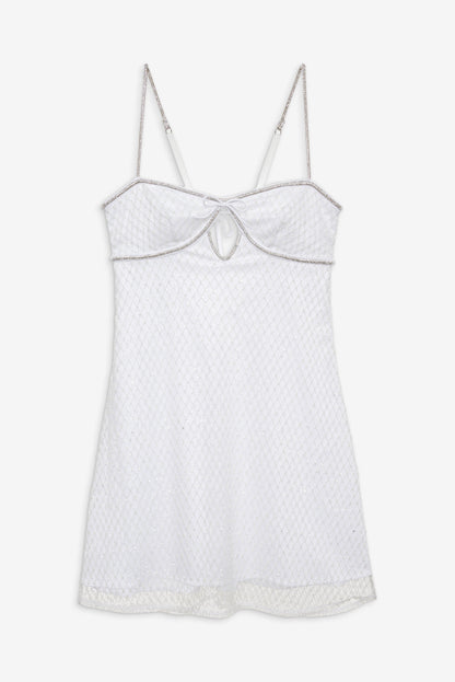 For Love and Lemons - Glitter Slip Dress - White