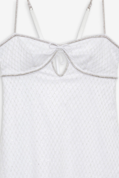For Love and Lemons - Glitter Slip Dress - White