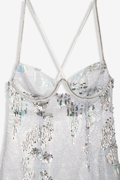 For Love and Lemons - Opal Mini Dress - Silver
