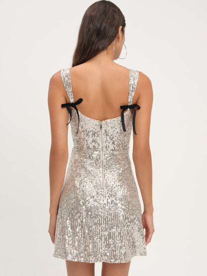 For Love and Lemons - Candice Mini Dress - Silver