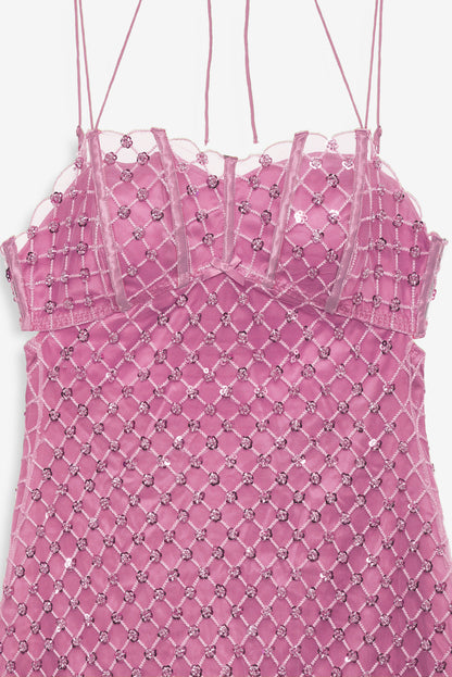 For Love and Lemons - Dazzle Me Slip Dress - Pink