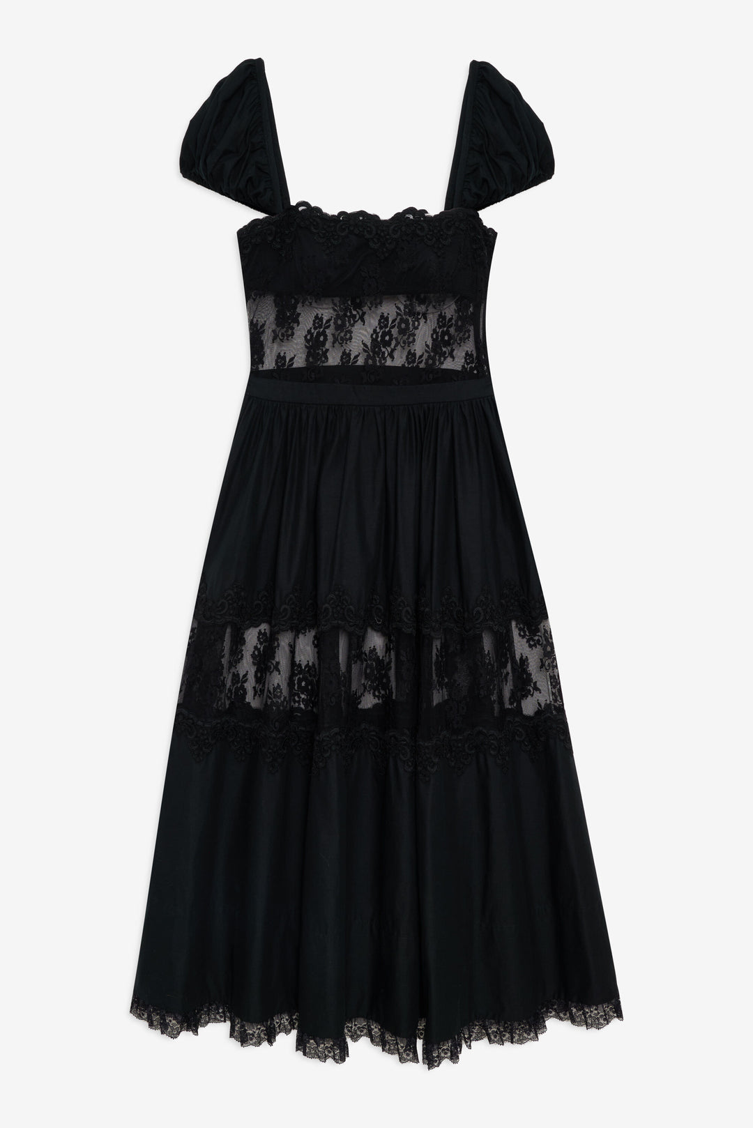 For Love and Lemons - Liya Lace Midi Dress - Black