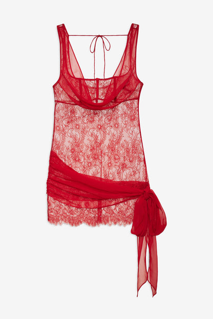For Love and Lemons - Sonja Slip Dress - Red