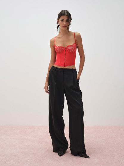 For Love and Lemons - Fiona Lace Bustier - Red