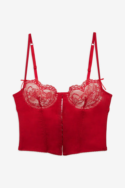 For Love and Lemons - Fiona Lace Bustier - Red