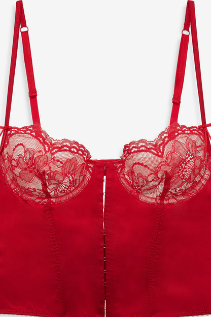 For Love and Lemons - Fiona Lace Bustier - Red