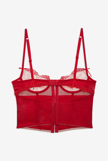 For Love and Lemons - Fiona Lace Bustier - Red