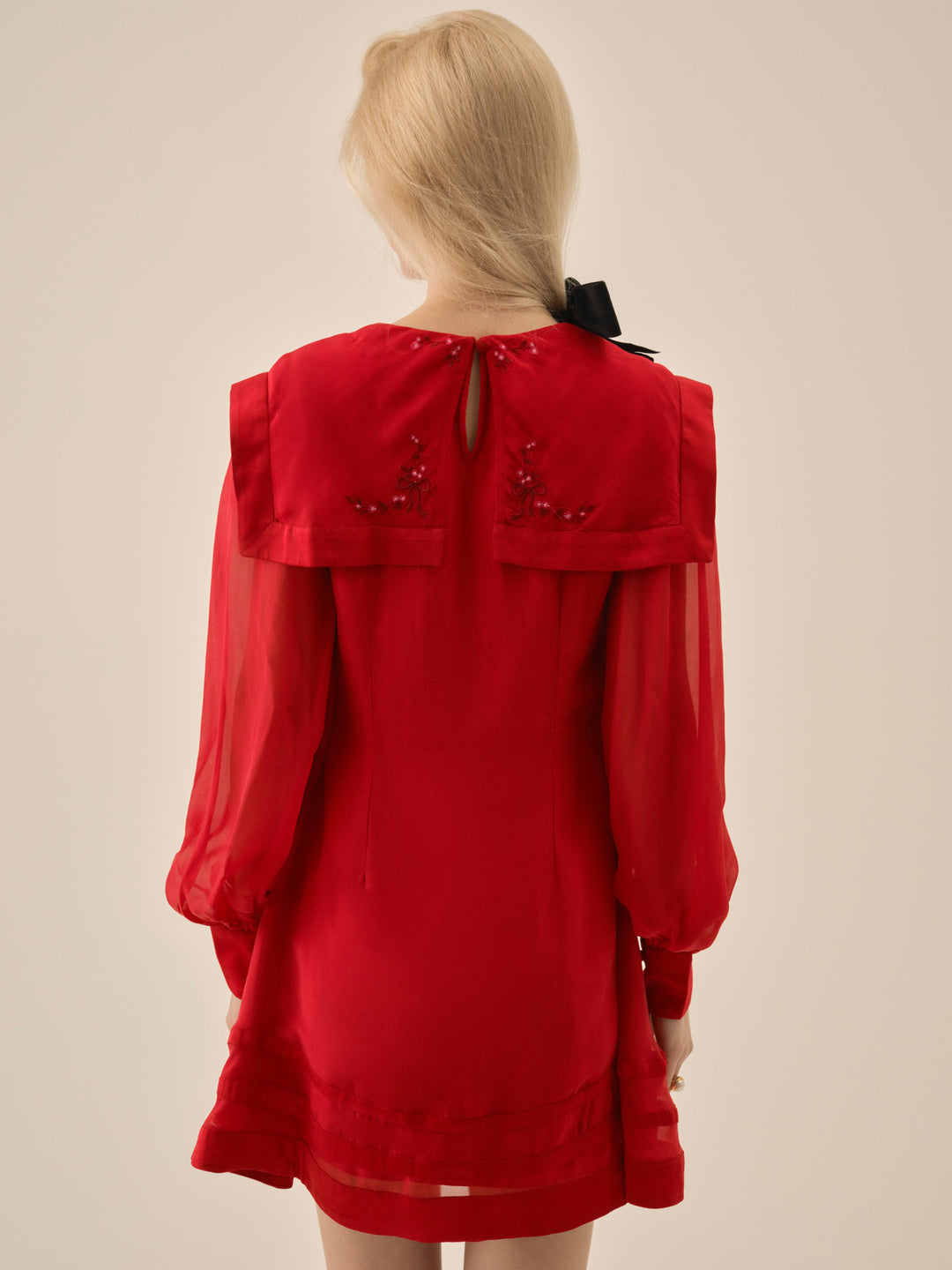 For Love and Lemons - Betsy Bow Mini Dress - Red
