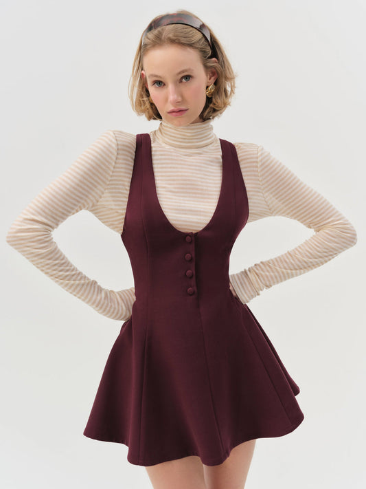 For Love and Lemons - Selena Mini Dress - Burgundy