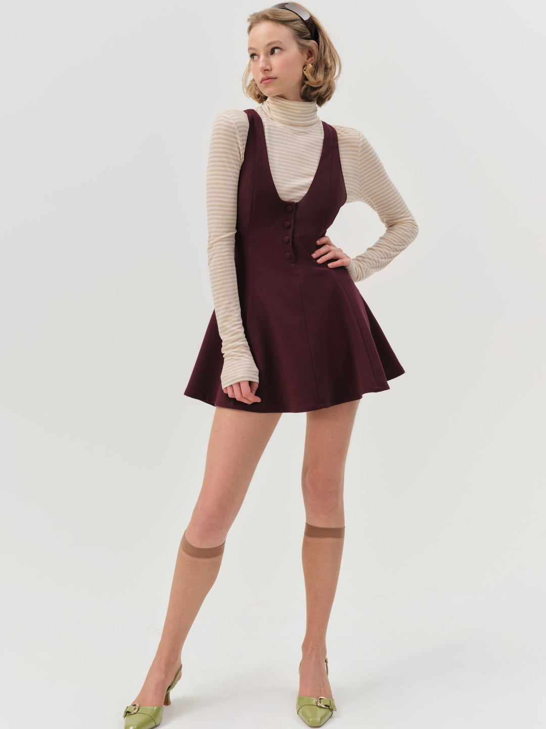 For Love and Lemons - Selena Mini Dress - Burgundy